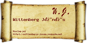 Wittenberg Jónás névjegykártya