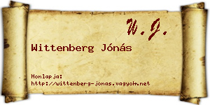 Wittenberg Jónás névjegykártya